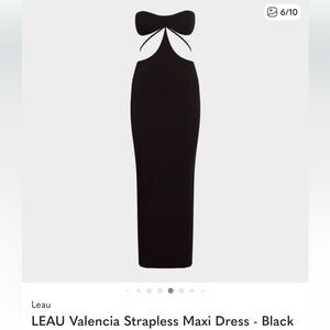 Leau Black Strapless Evening Dress